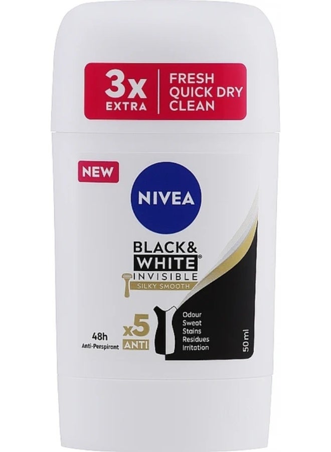 NIVEA Antiperspirant Stick for Women, 48h Protection, Black & White Invisible Original, 50ml - Image 3